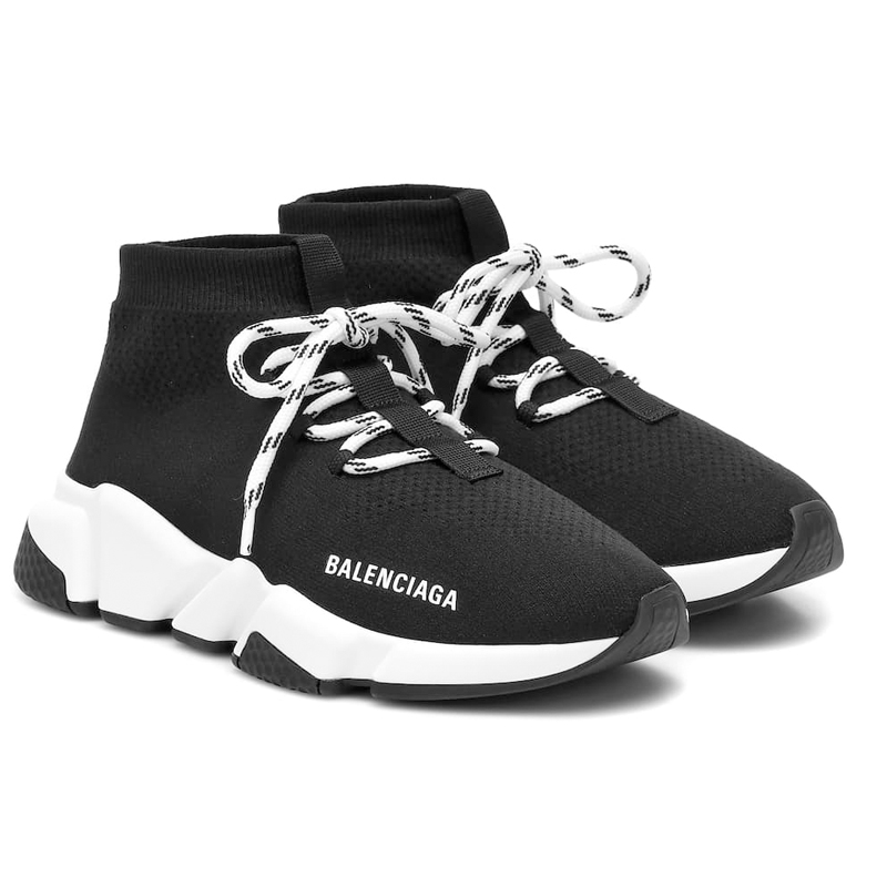 Balenciaga Lace Up Sock Runner Black/White – Krep Kingz