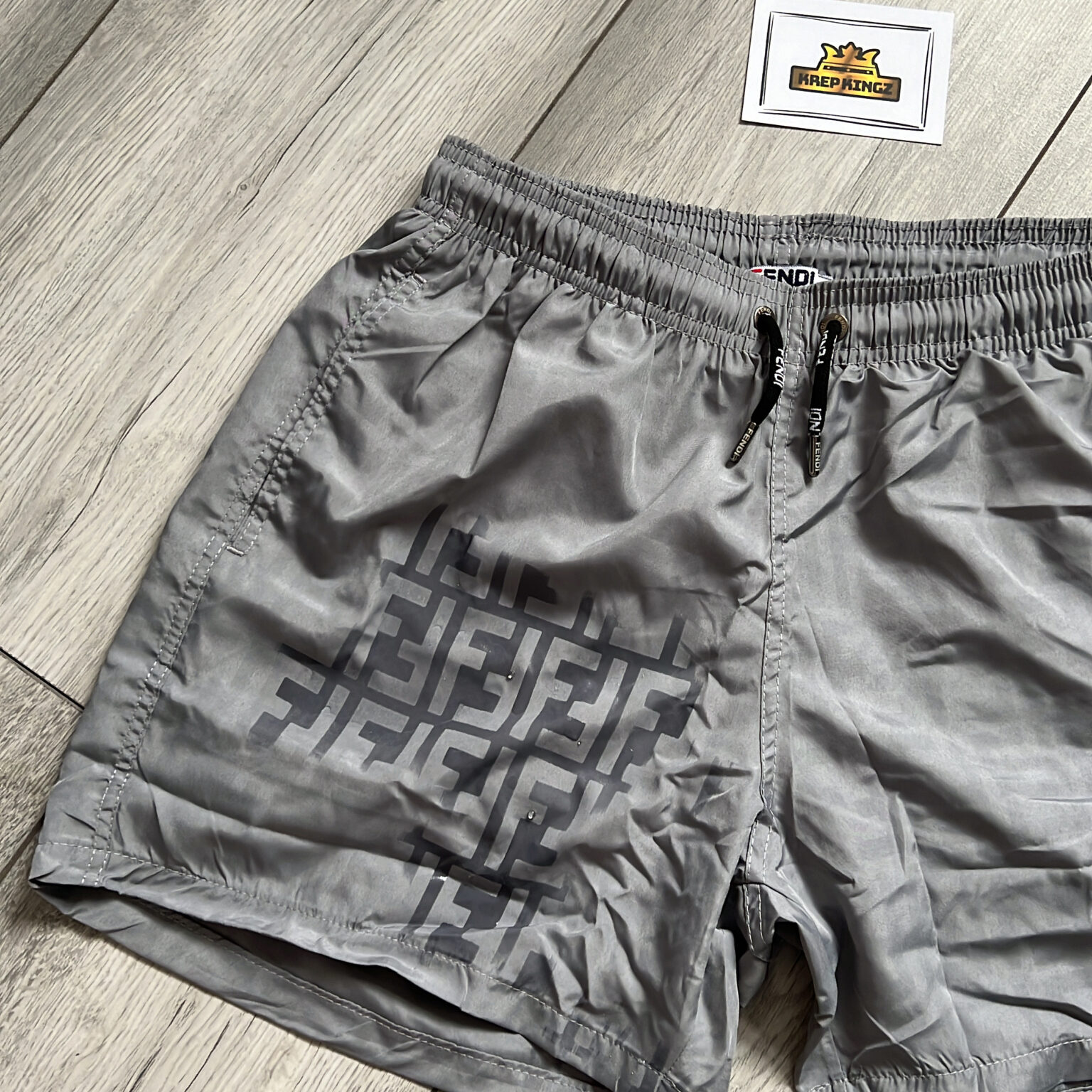 Fendi FF print swim shorts grey – Krep Kingz