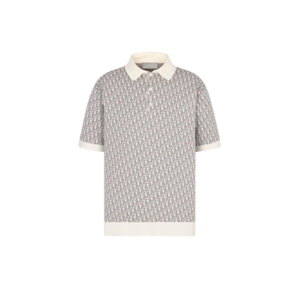 Dior Oblique Polo Shirt - White,Blue,Brown